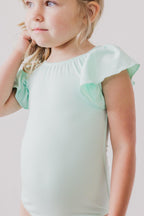 Pastel Green S/S Flutter Sleeve Leotard by Mila & Rose ®