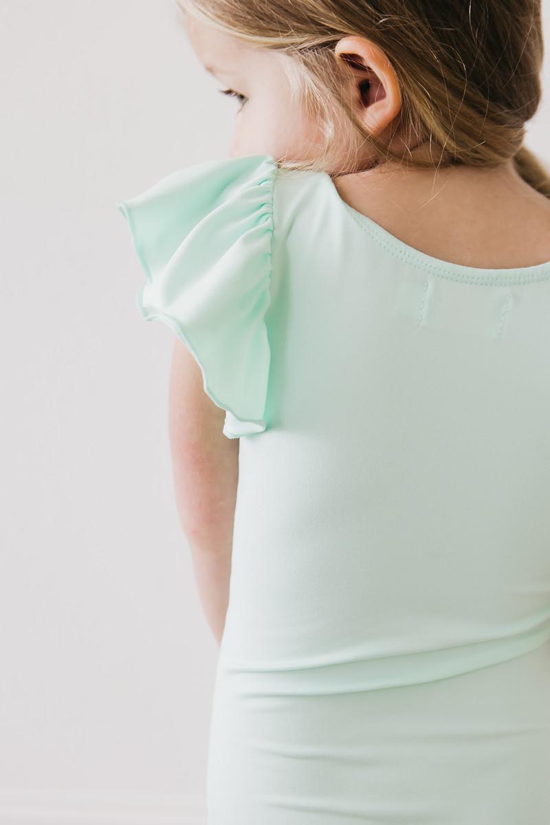 Pastel Green S/S Flutter Sleeve Leotard by Mila & Rose ®