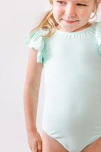 Pastel Green S/S Flutter Sleeve Leotard by Mila & Rose ®