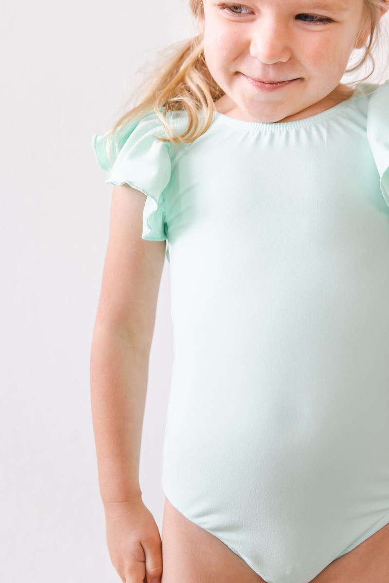 Pastel Green S/S Flutter Sleeve Leotard by Mila & Rose ®