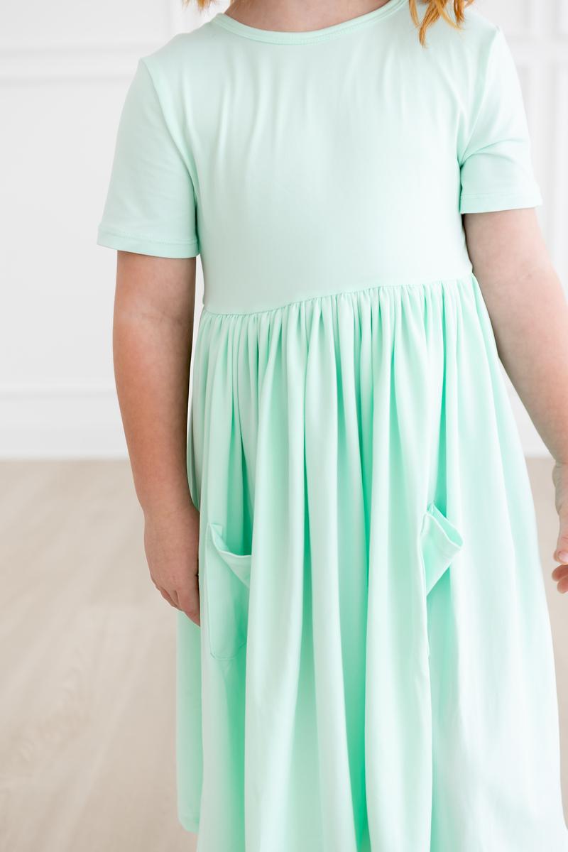 Pastel Green S/S Pocket Twirl Dress by Mila & Rose ®