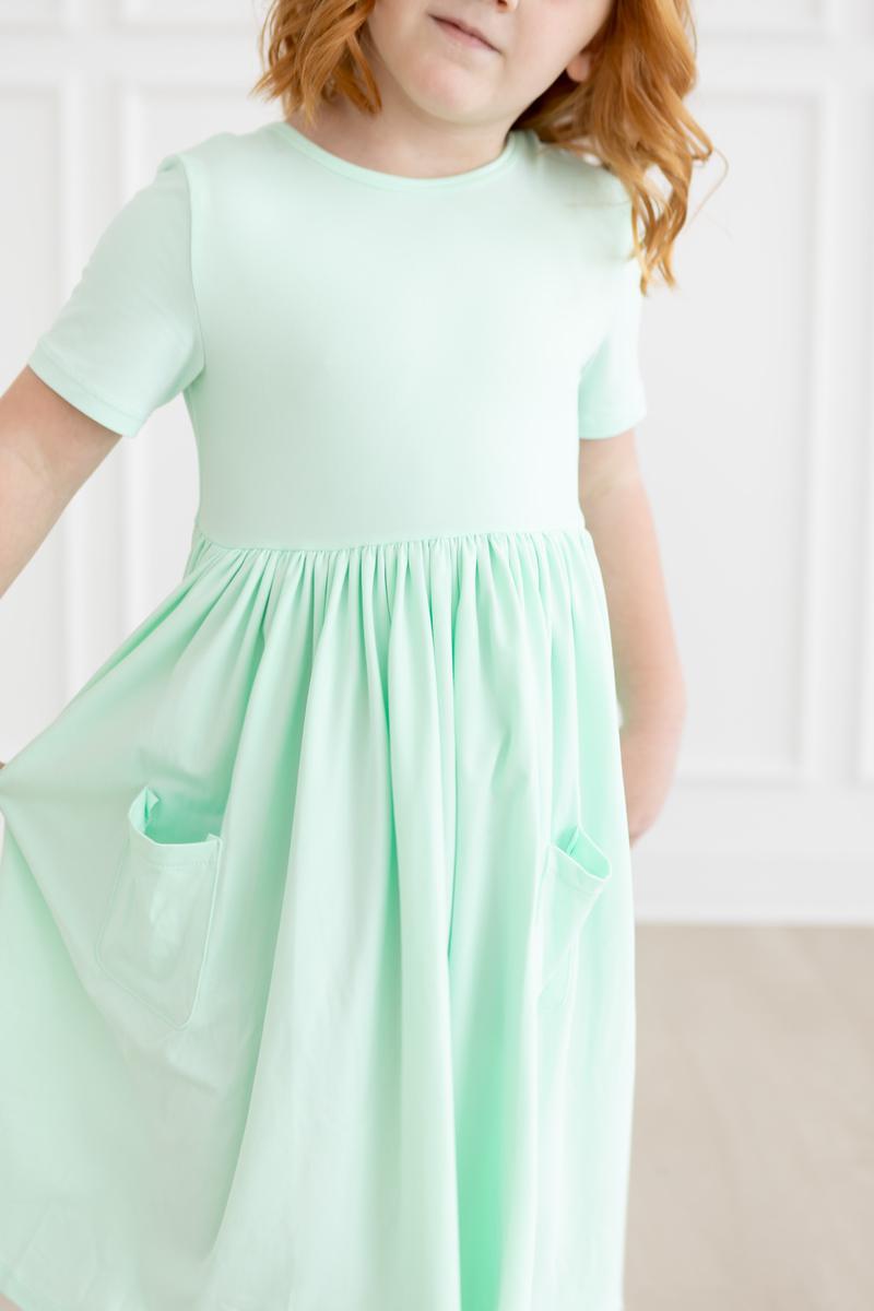 Pastel Green S/S Pocket Twirl Dress by Mila & Rose ®