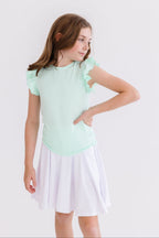 Pastel Green S/S Ruffle Tee by Mila & Rose ®