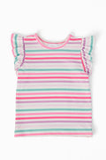 Pastel Stripes S/S Ruffle Tee by Mila & Rose ®