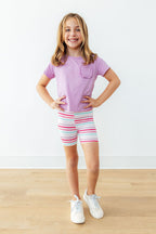 Bright Lilac Ruffle Pocket Tee by Mila & Rose ®
