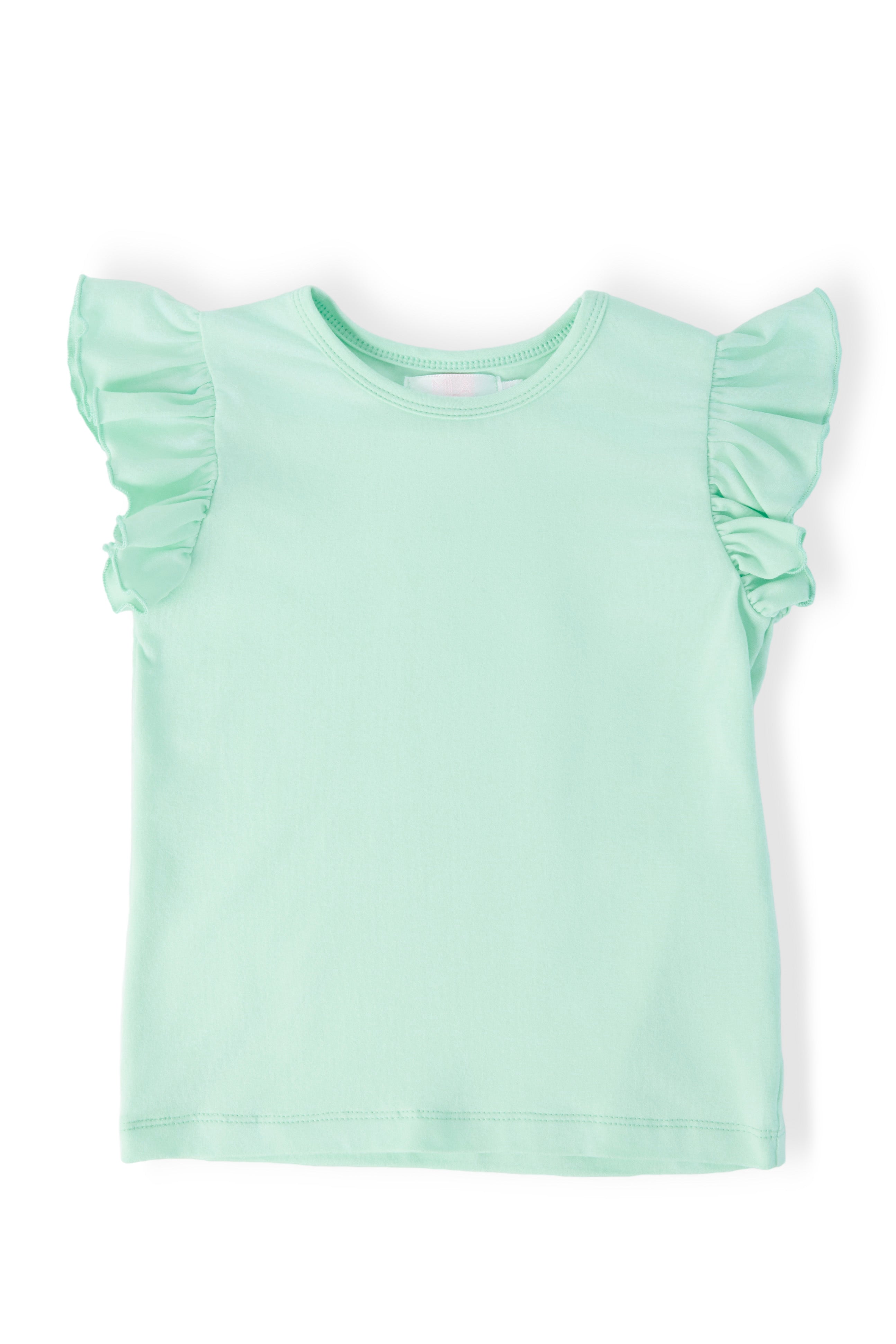 Pastel Green S/S Ruffle Tee by Mila & Rose ®