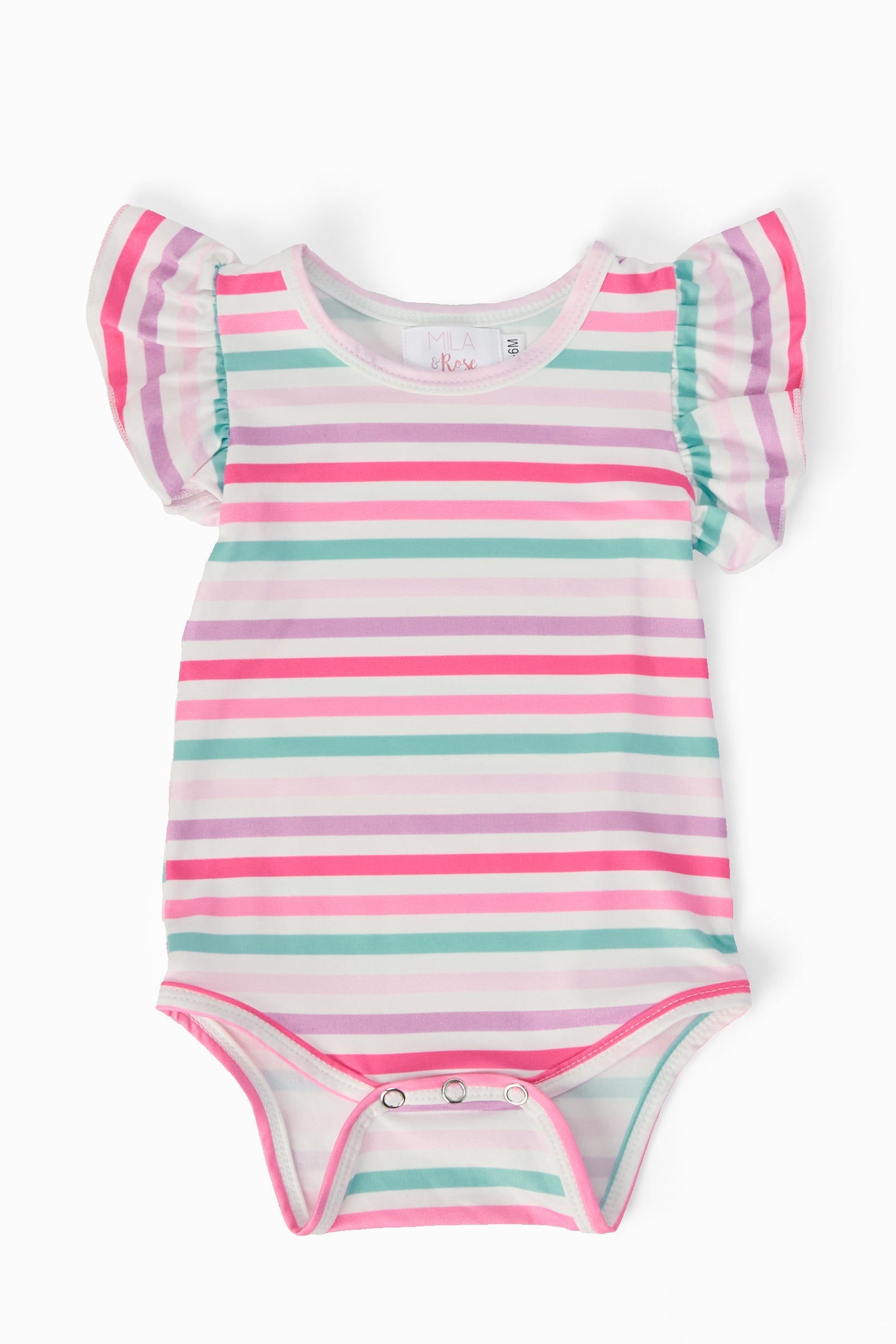 Pastel Stripes S/S Flutter Bodysuit by Mila & Rose ®