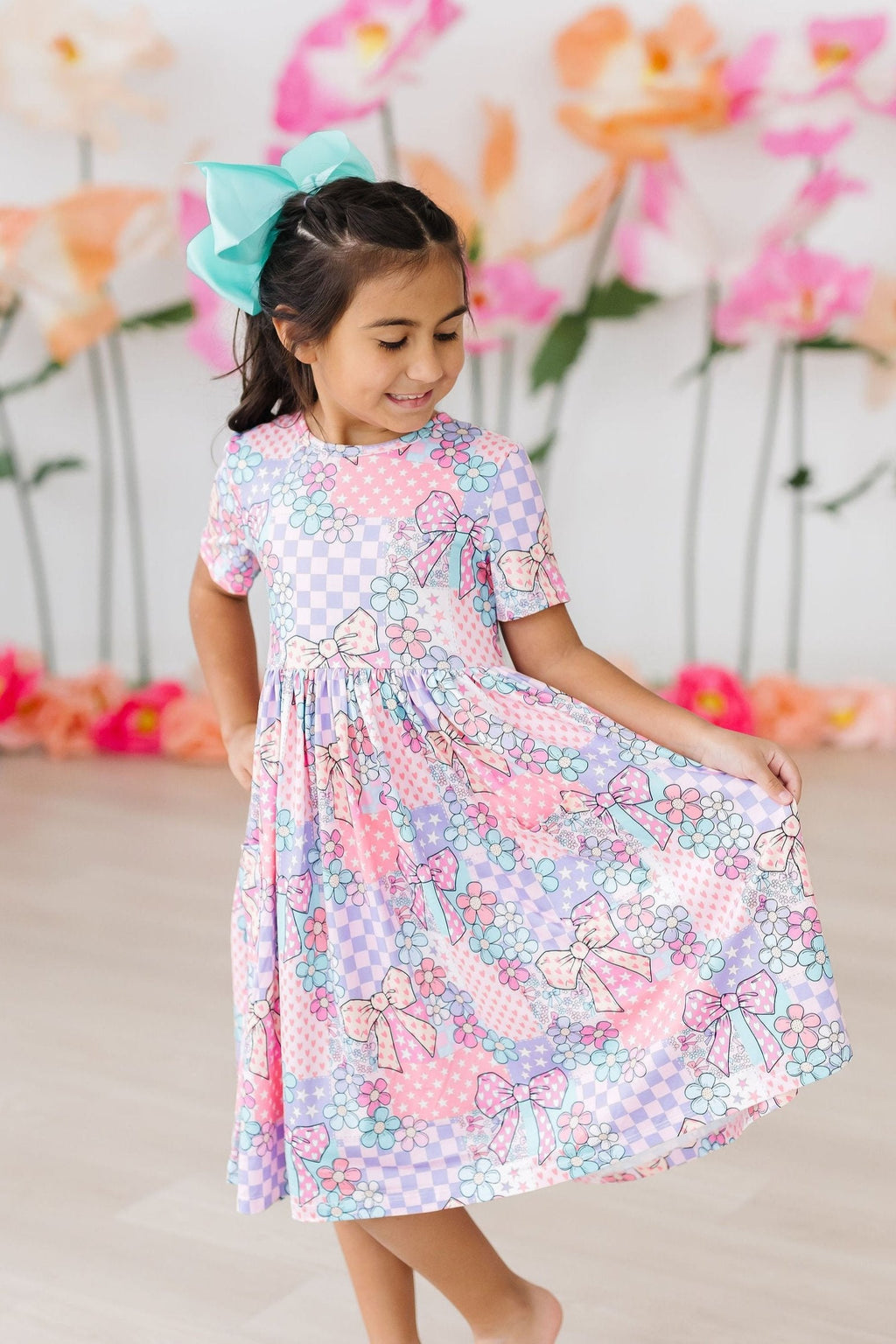 Patchwork Princess S/S Pocket Twirl Dress by Mila & Rose ®