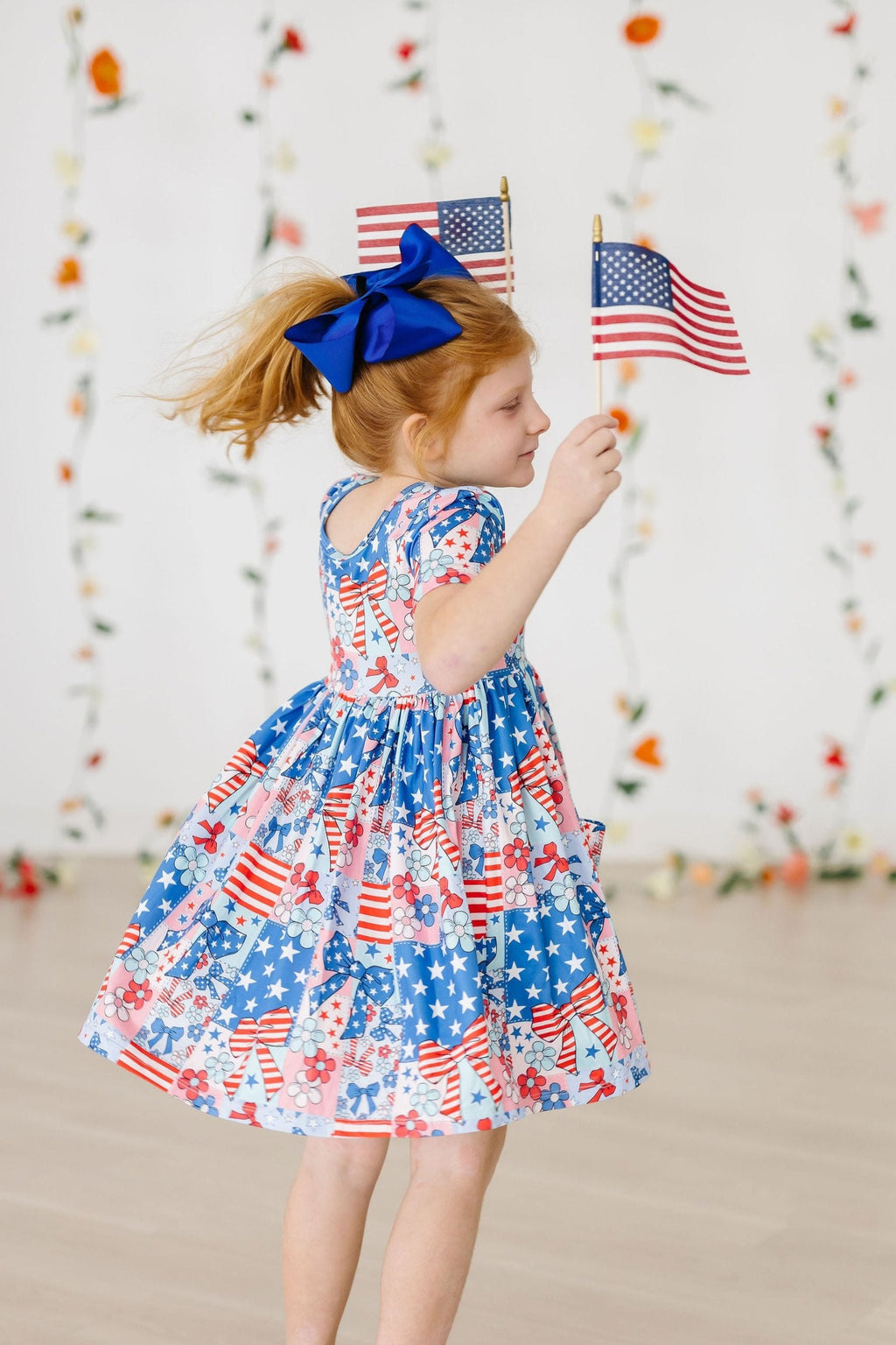 SALE Patriotic Patchwork S/S Pocket Twirl Dress by Mila & Rose ®