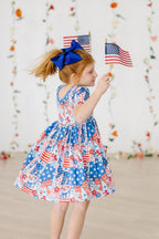 SALE Patriotic Patchwork S/S Pocket Twirl Dress by Mila & Rose ®