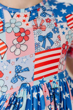 SALE Patriotic Patchwork S/S Pocket Twirl Dress by Mila & Rose ®