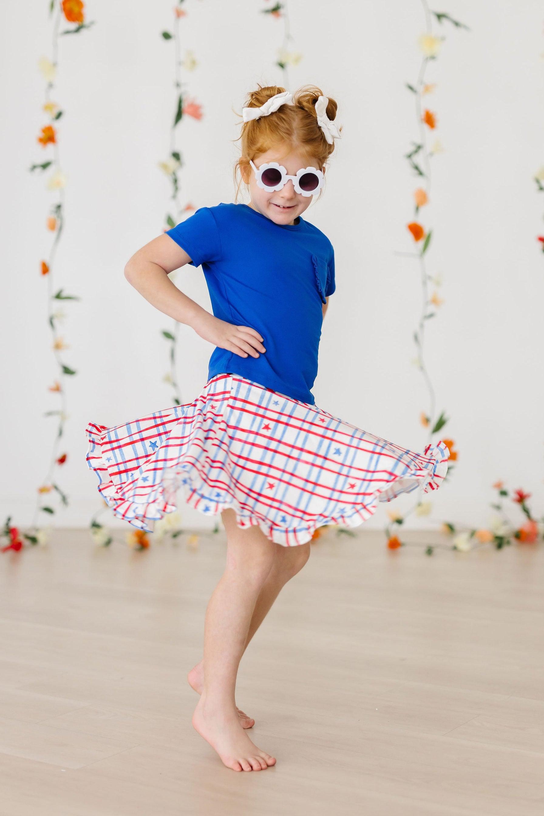 SALE Patriotic Plaid Ruffle Twirl Skort by Mila & Rose ®