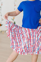 SALE Patriotic Plaid Ruffle Twirl Skort by Mila & Rose ®