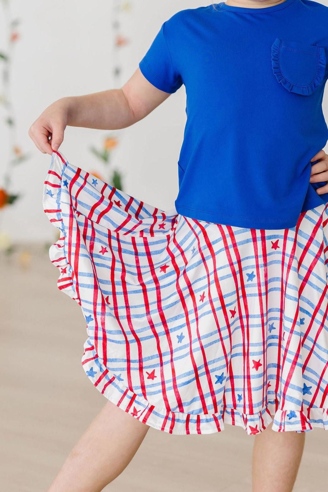 SALE Patriotic Plaid Ruffle Twirl Skort by Mila & Rose ®