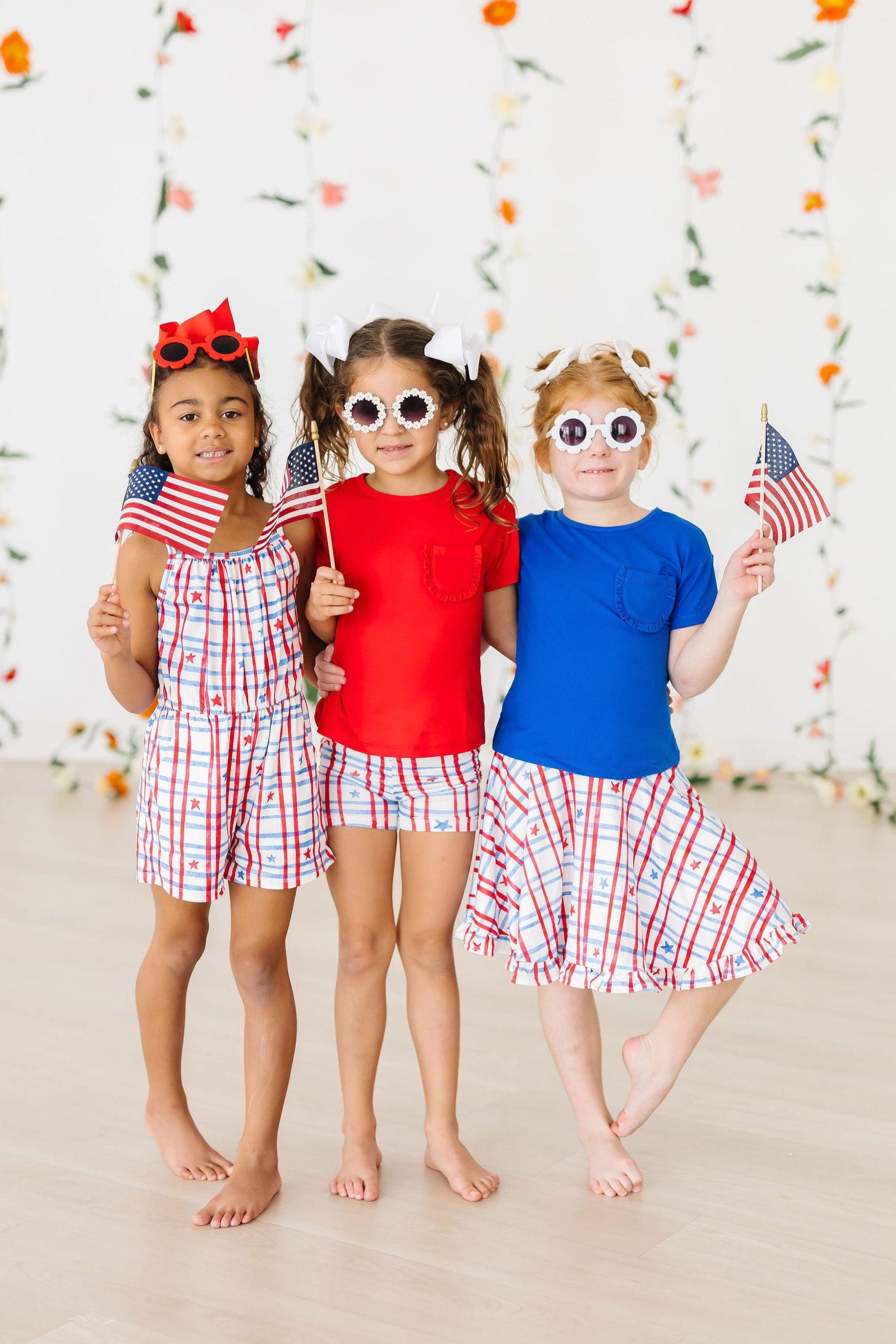 Patriotic Plaid Twirl Shorts by Mila & Rose ®