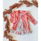 Peach Rainbow 3/4 Sleeve Pocket Twirl Dress by Mila & Rose ®