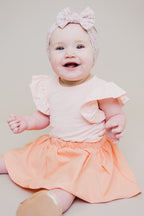 Peach S/S Flutter Bodysuit by Mila & Rose ®