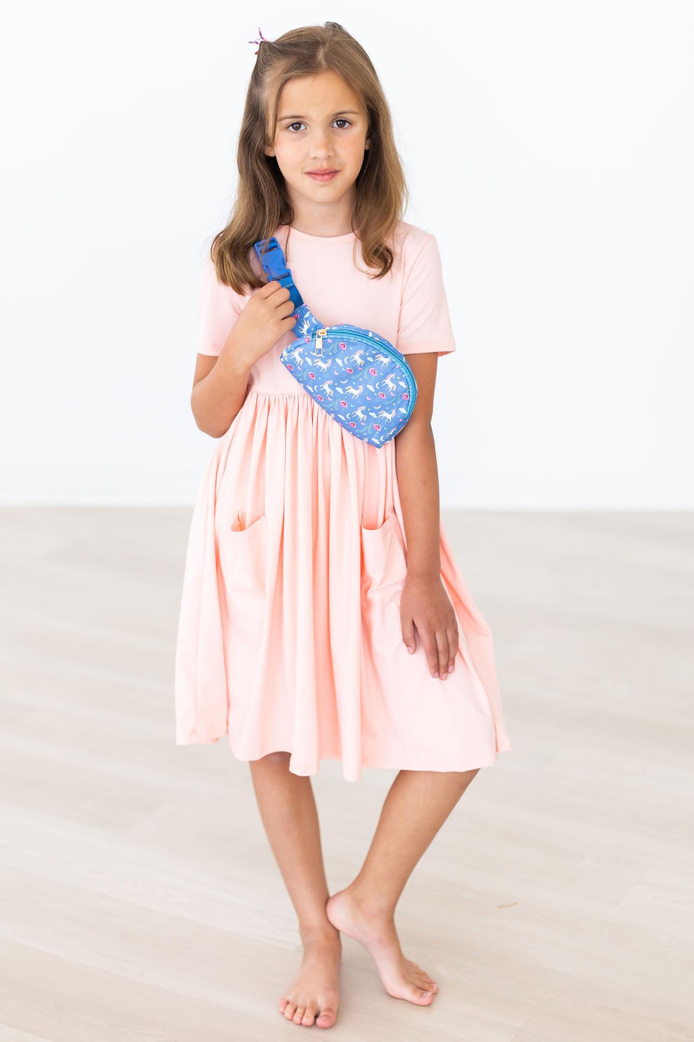 Peach S/S Pocket Twirl Dress by Mila & Rose ®