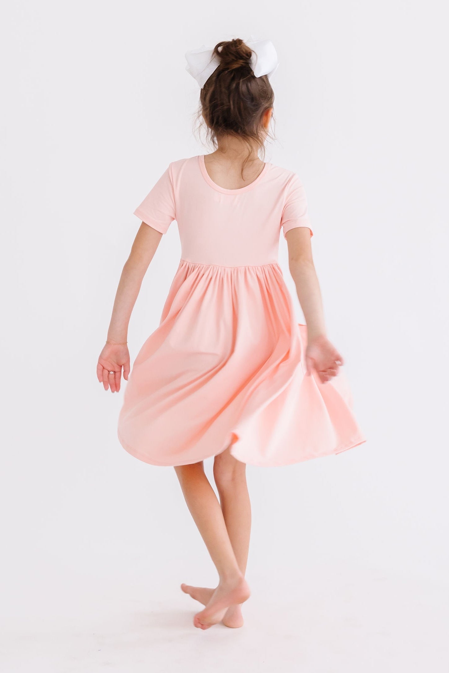 Peach S/S Pocket Twirl Dress by Mila & Rose ®