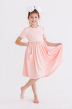 Peach S/S Pocket Twirl Dress by Mila & Rose ®