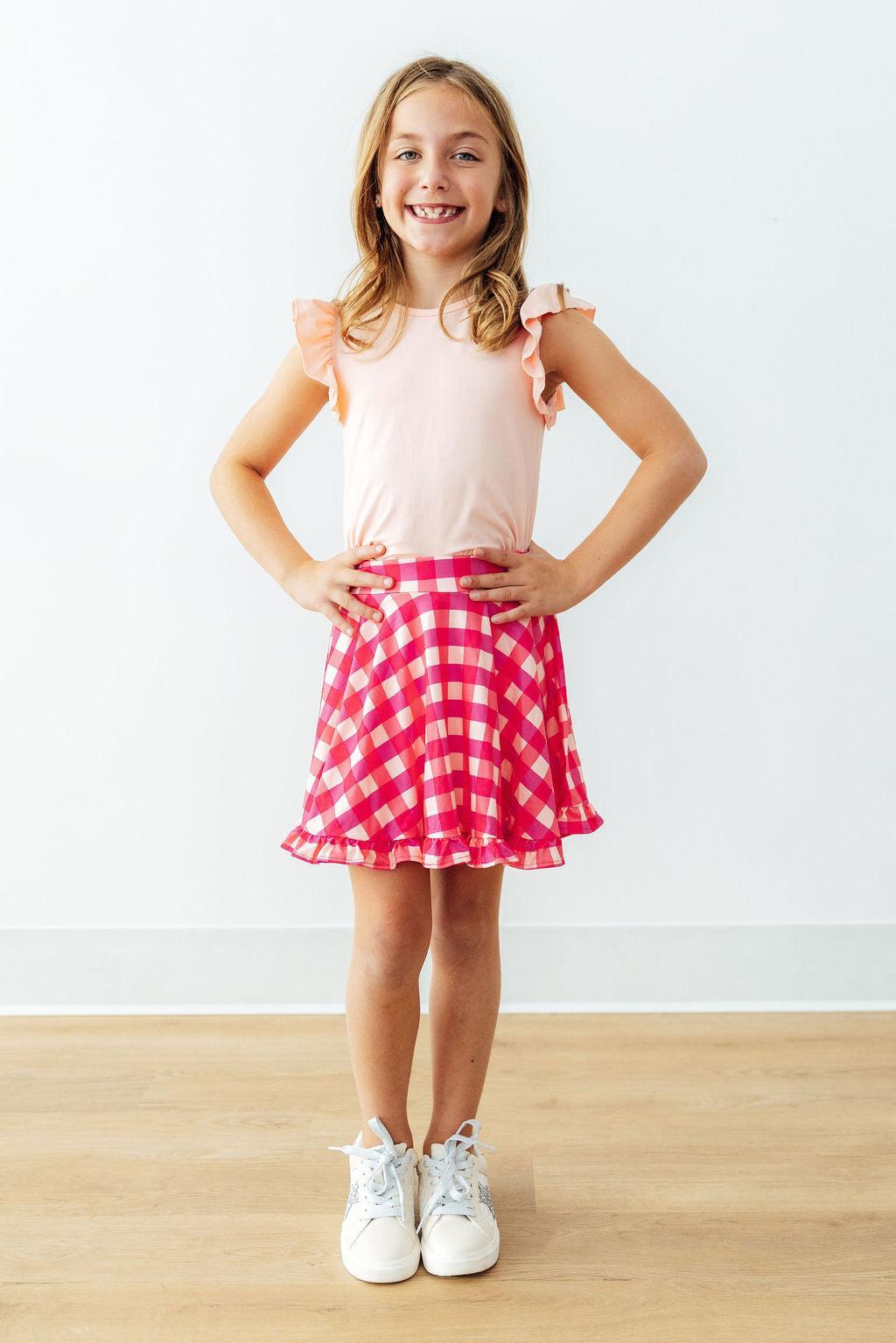 Peach S/S Ruffle Tee by Mila & Rose ®