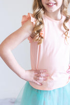 Peach S/S Ruffle Tee by Mila & Rose ®