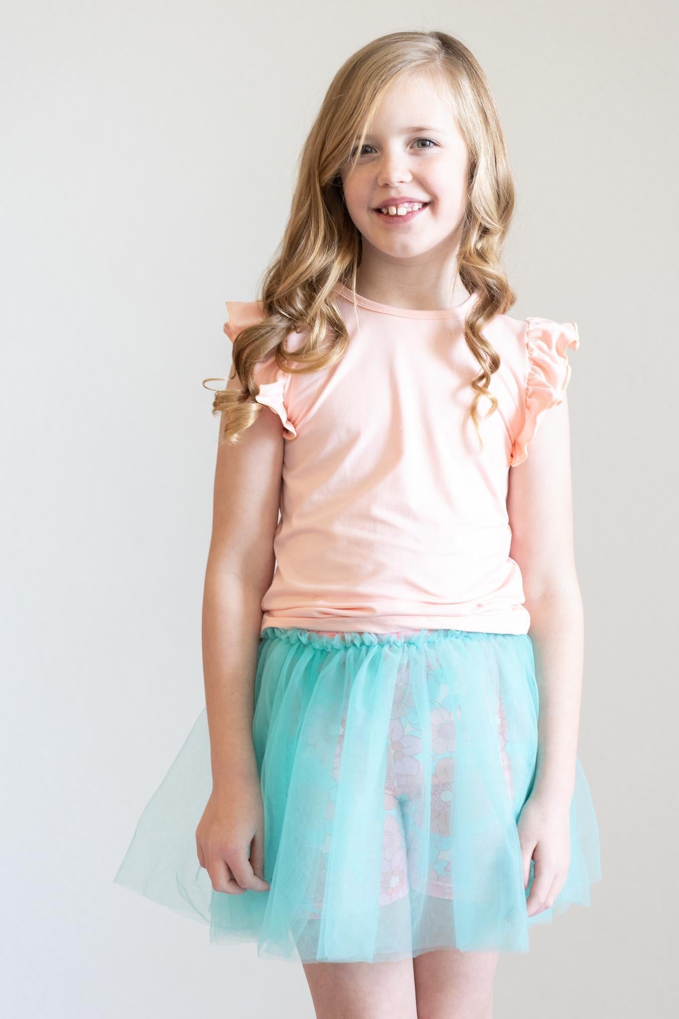Peach S/S Ruffle Tee by Mila & Rose ®