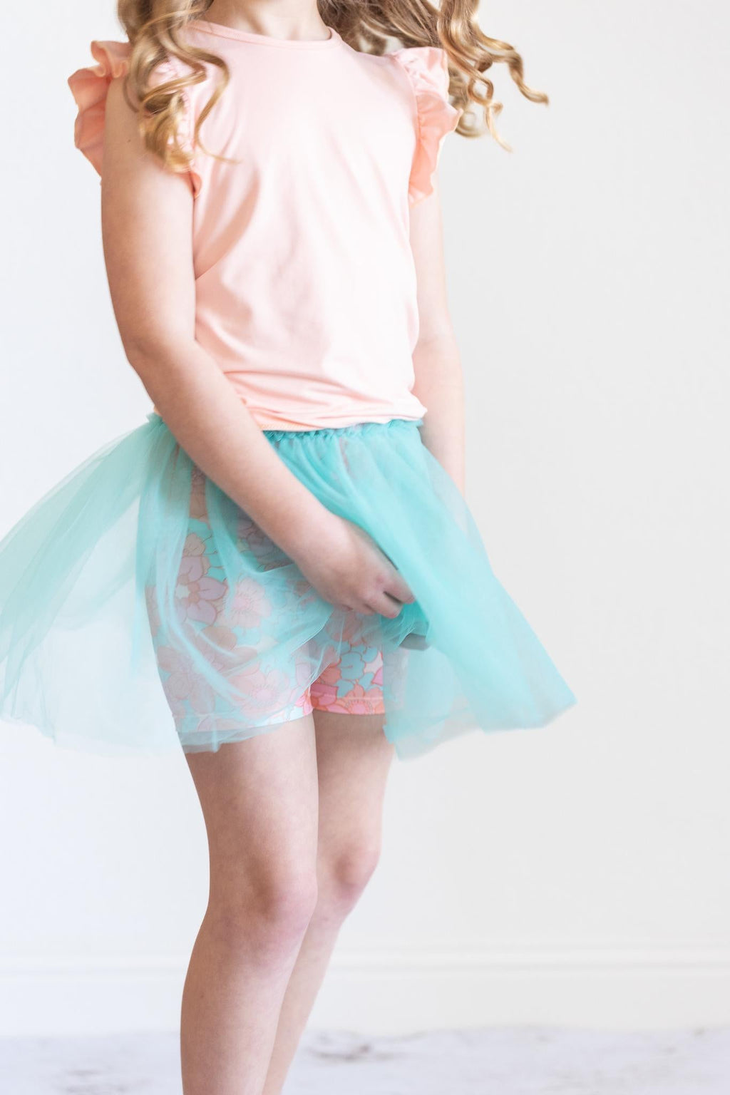 Peach S/S Ruffle Tee by Mila & Rose ®