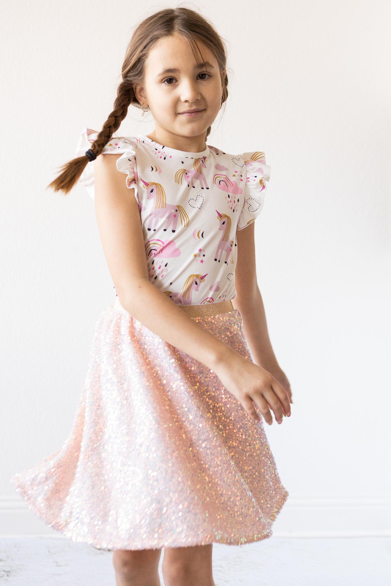 Peach Sequin Twirl Skort by Mila & Rose ®