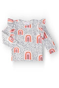 Peach Rainbow L/S Ruffle Tee by Mila & Rose ®