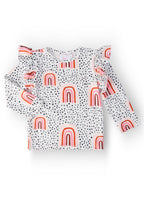Peach Rainbow L/S Ruffle Tee by Mila & Rose ®