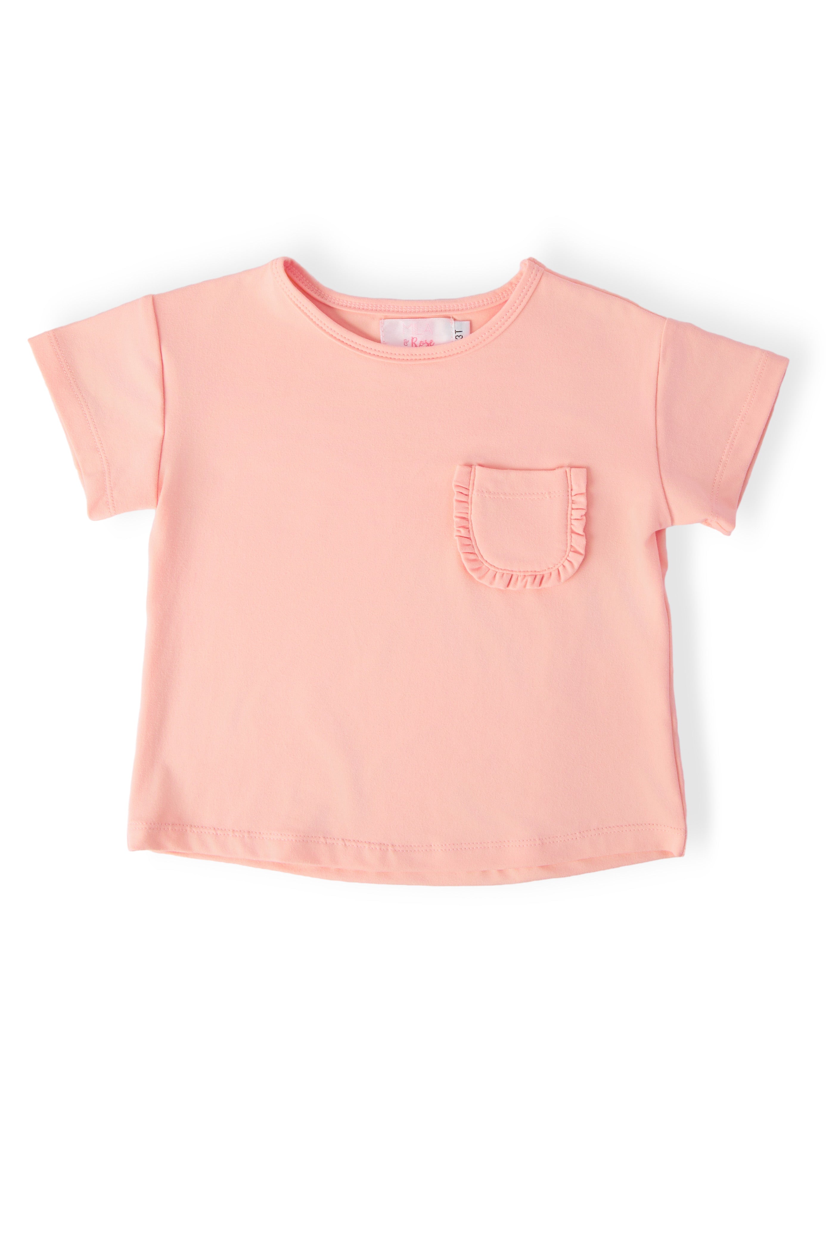 Peach Ruffle Pocket Tee by Mila & Rose ®