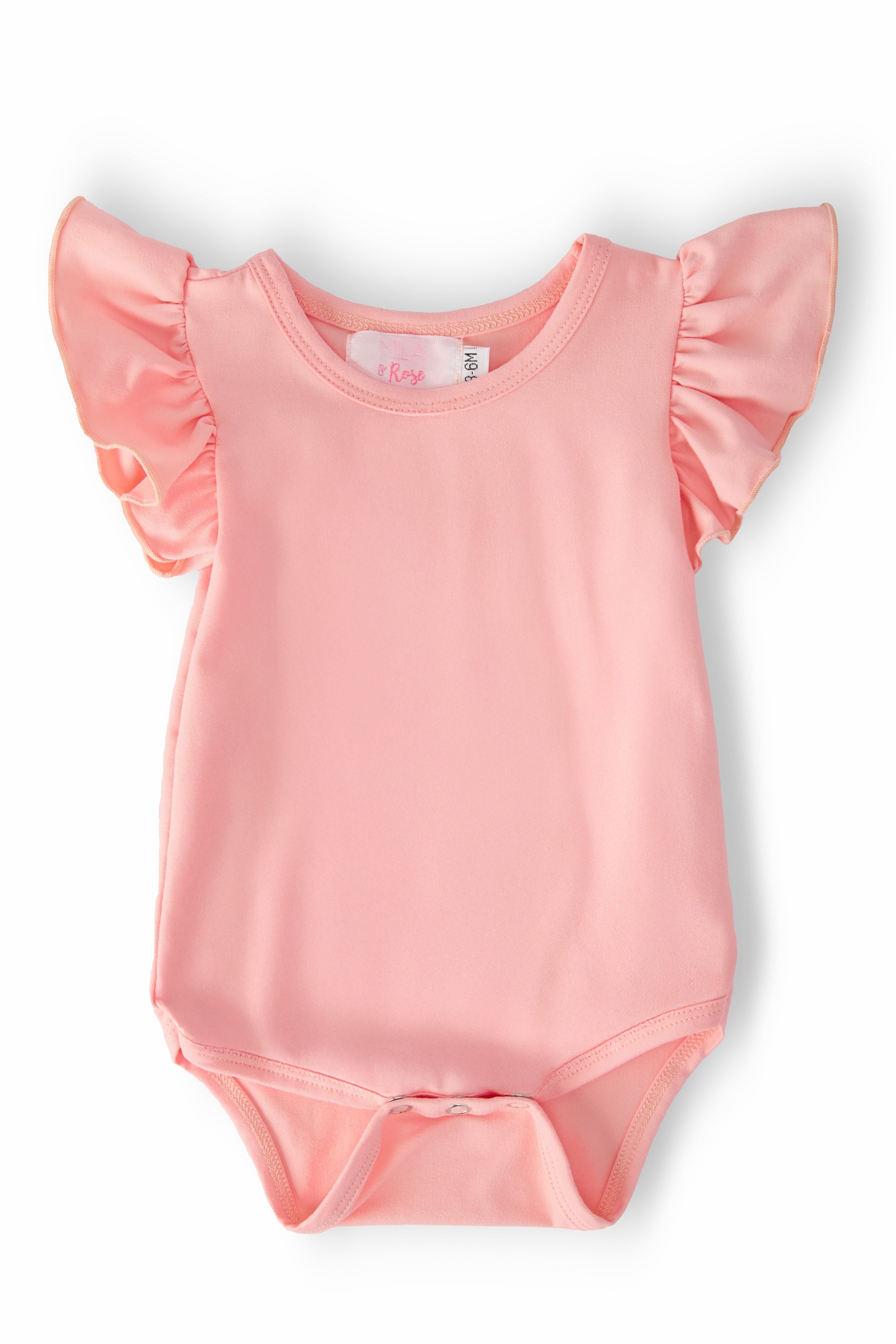 Peach S/S Flutter Bodysuit by Mila & Rose ®
