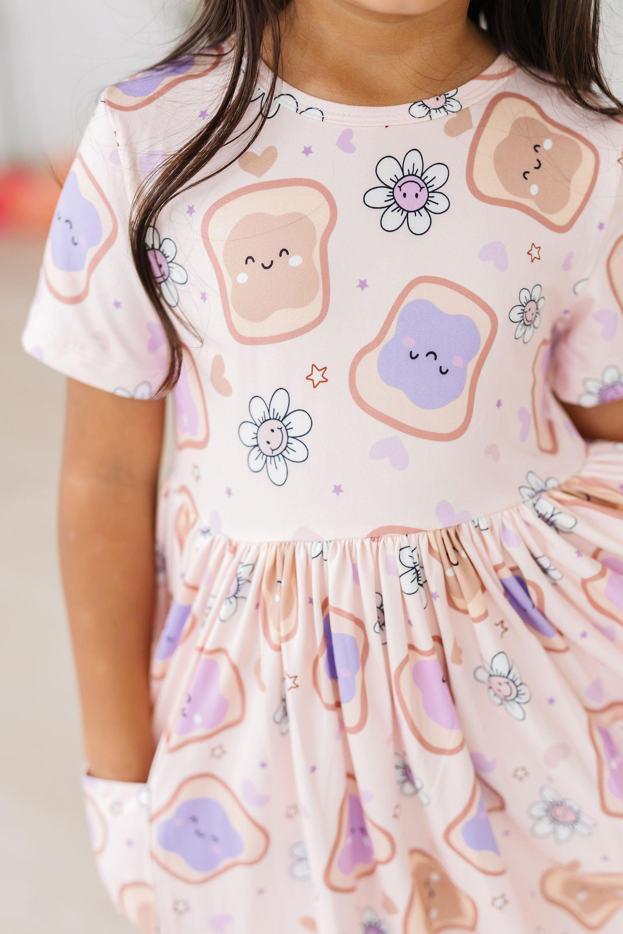Peanut Butter Jelly Time S/S Pocket Twirl Dress by Mila & Rose ®