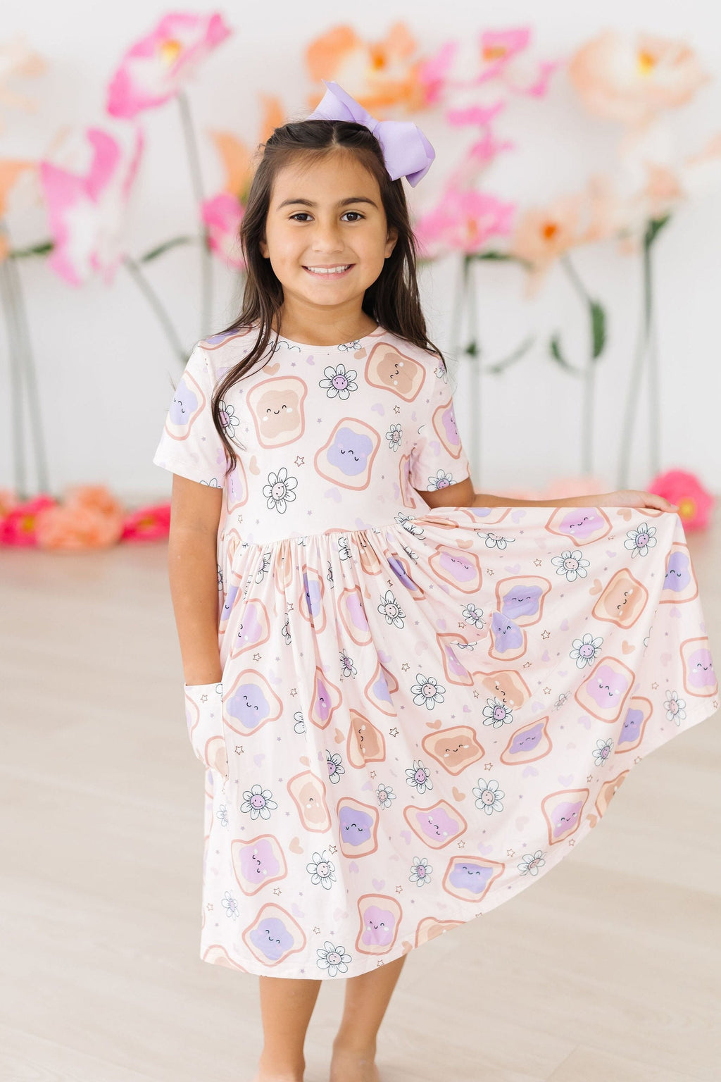 Peanut Butter Jelly Time S/S Pocket Twirl Dress by Mila & Rose ®