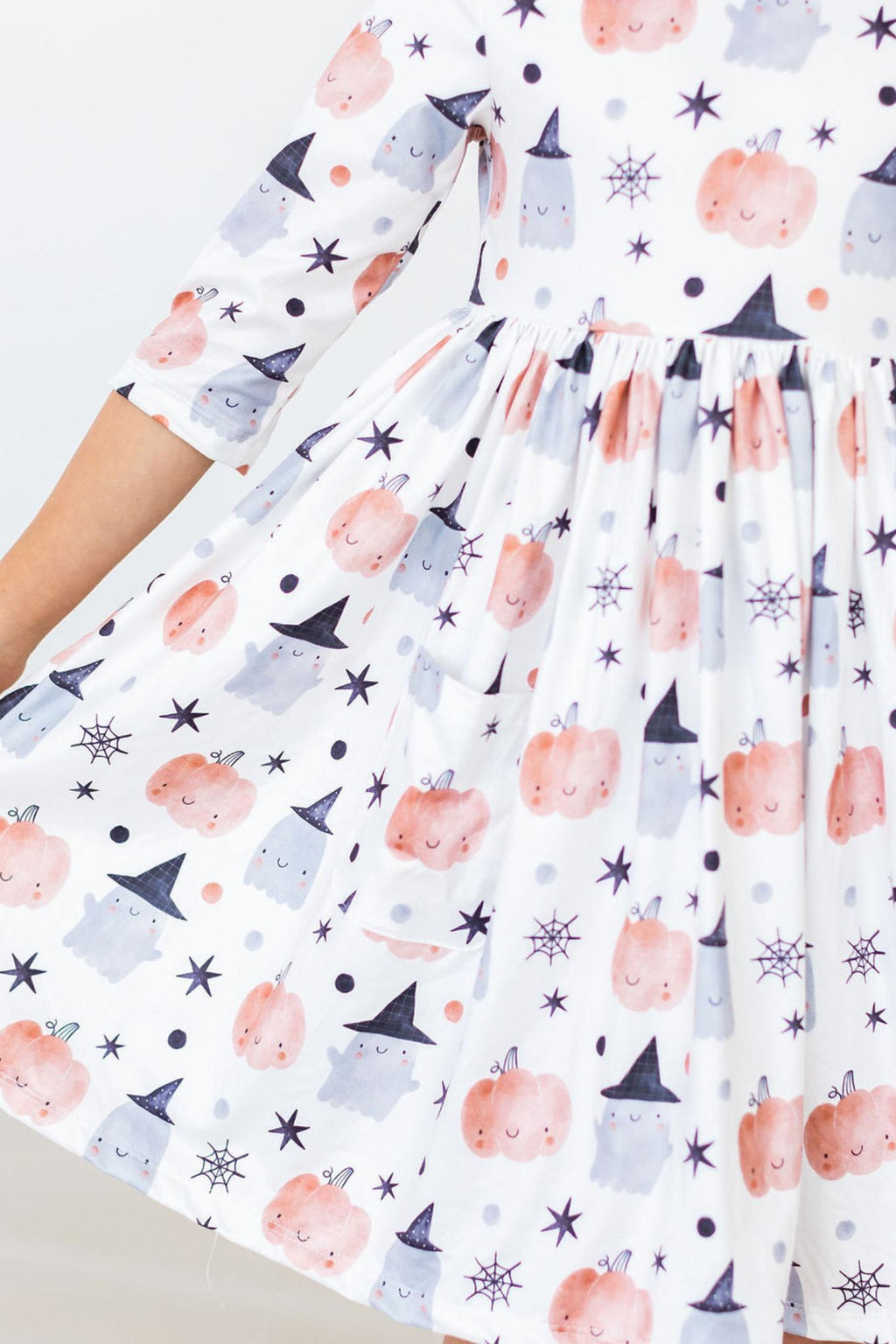 Peek-a-Boo 3/4 Sleeve Pocket Twirl Dress by Mila & Rose ®