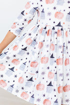 Peek-a-Boo 3/4 Sleeve Pocket Twirl Dress by Mila & Rose ®