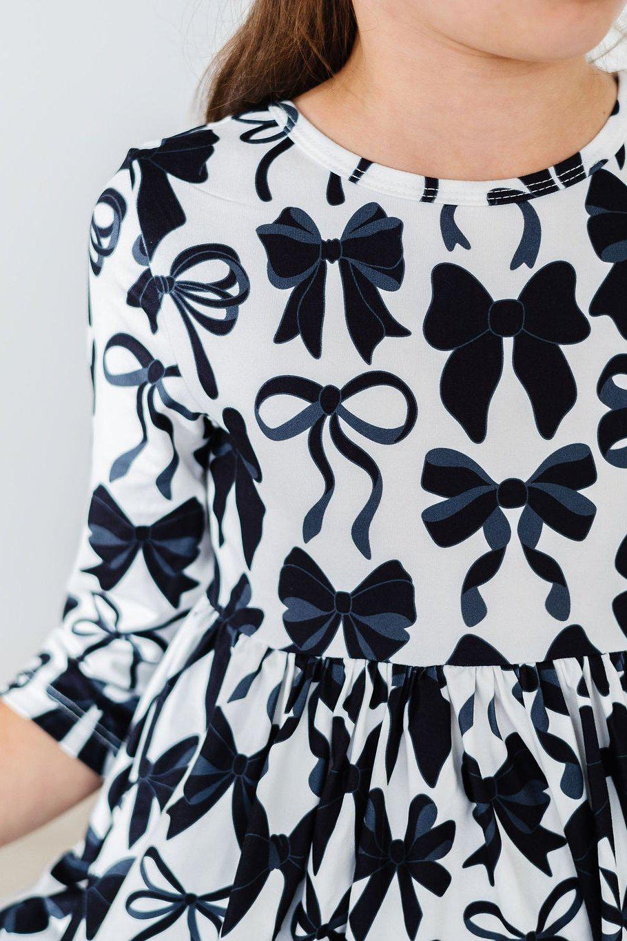 Perfectly Tied 3/4 Sleeve Pocket Twirl Dress by Mila & Rose ®