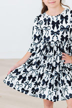 Perfectly Tied 3/4 Sleeve Pocket Twirl Dress by Mila & Rose ®
