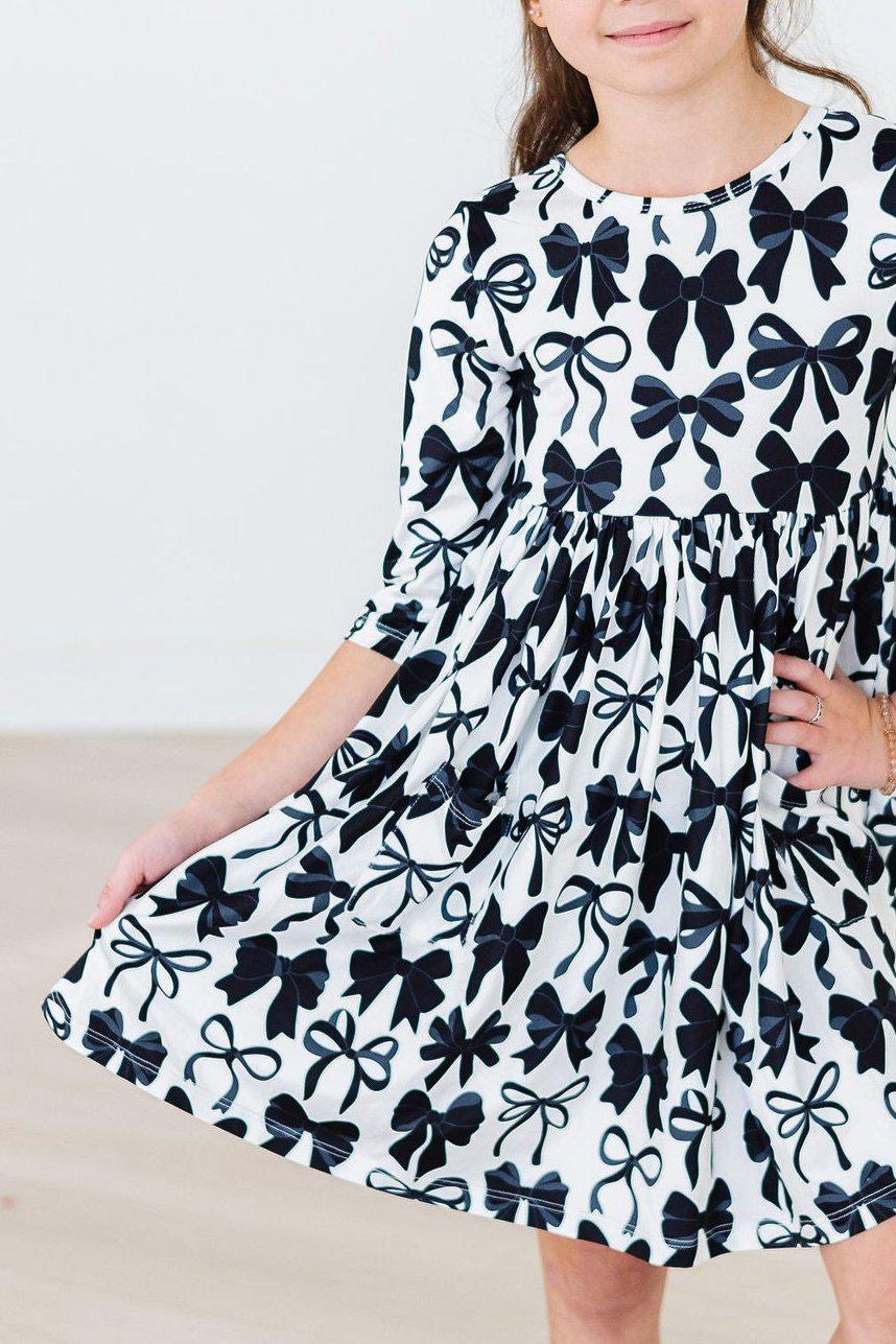 Perfectly Tied 3/4 Sleeve Pocket Twirl Dress by Mila & Rose ®