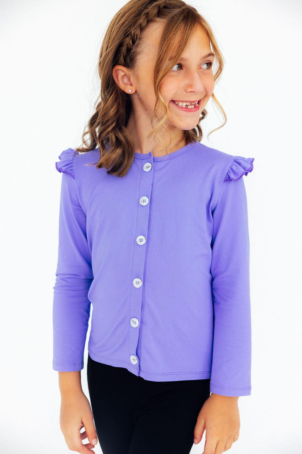 Periwinkle Ruffle Cardigan by Mila & Rose ®