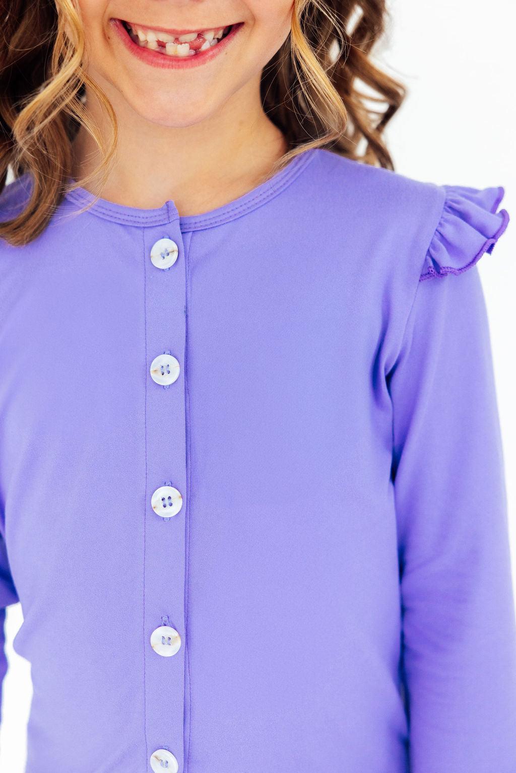 Periwinkle Ruffle Cardigan by Mila & Rose ®