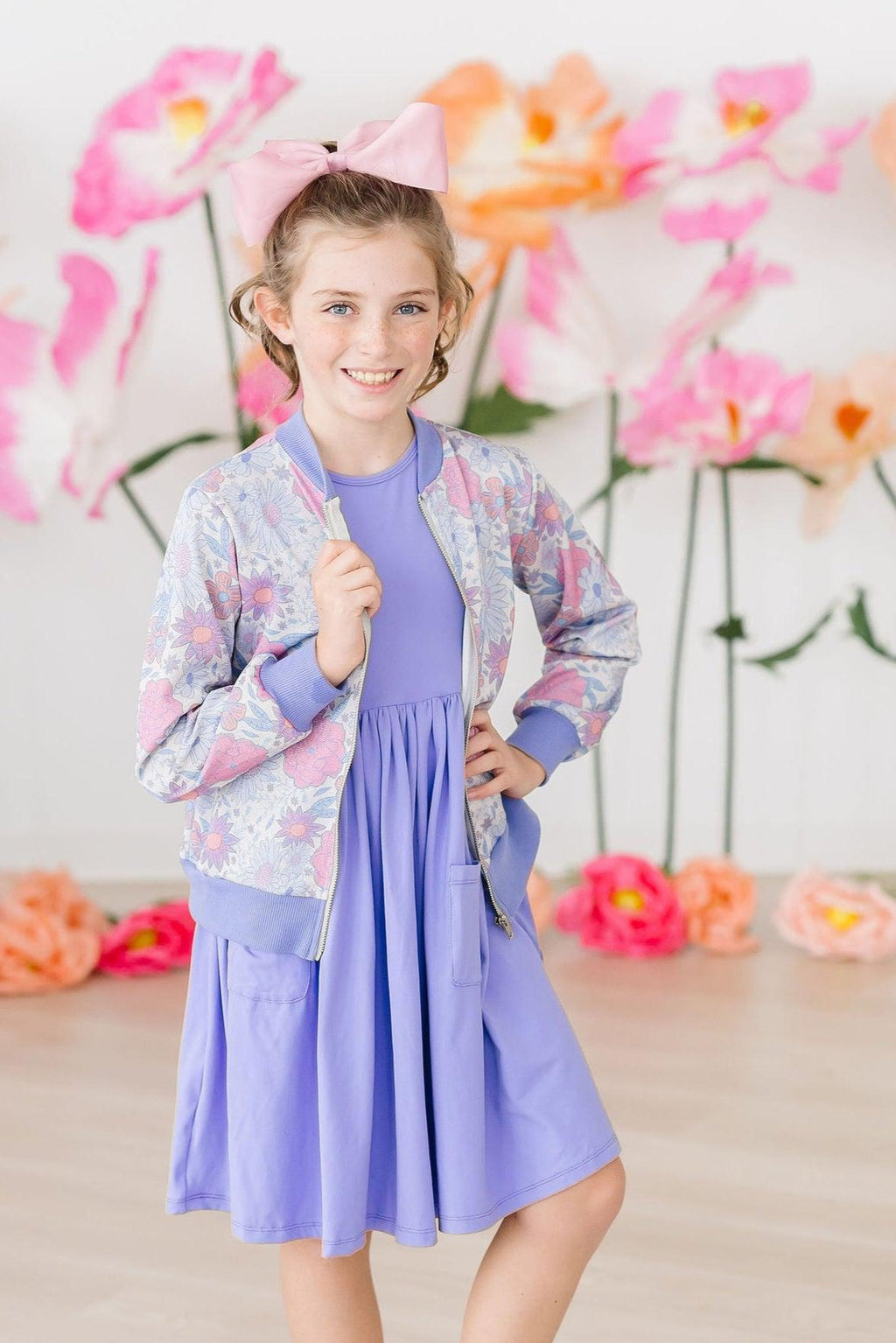 Periwinkle S/S Pocket Twirl Dress by Mila & Rose ®