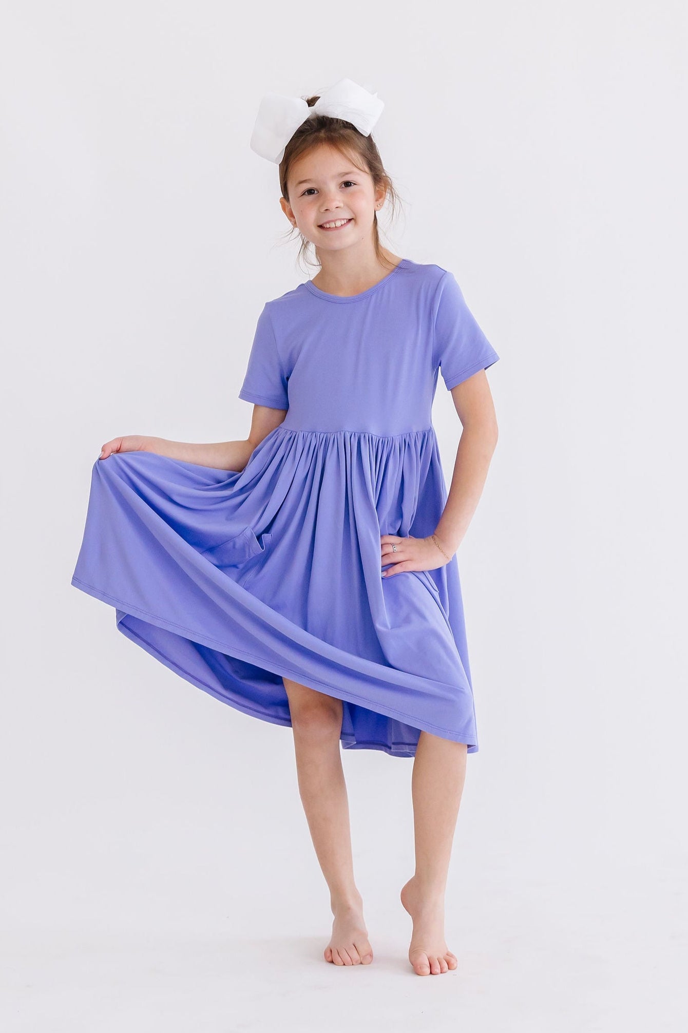 Periwinkle S/S Pocket Twirl Dress by Mila & Rose ®