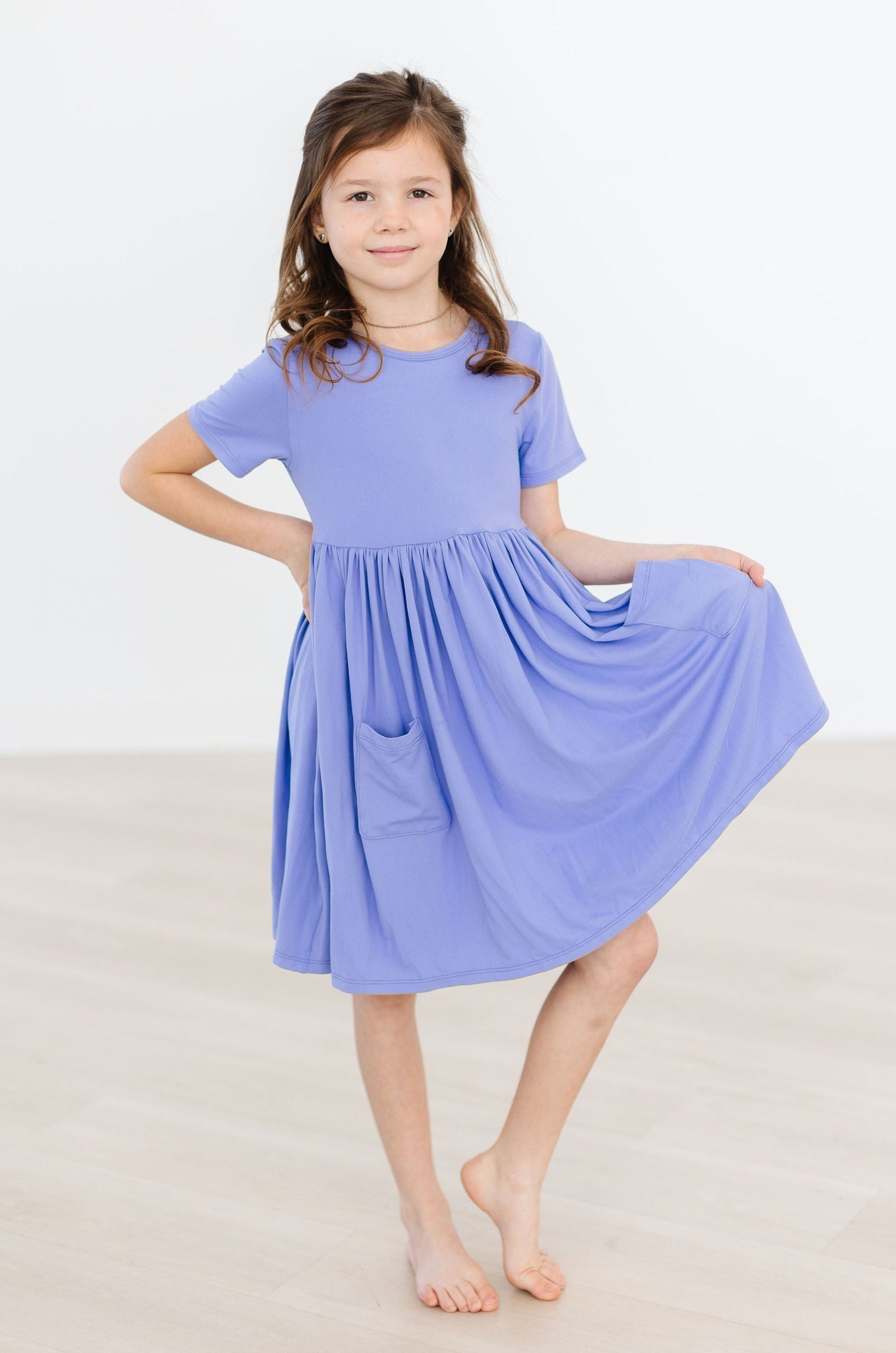 Periwinkle S/S Pocket Twirl Dress by Mila & Rose ®
