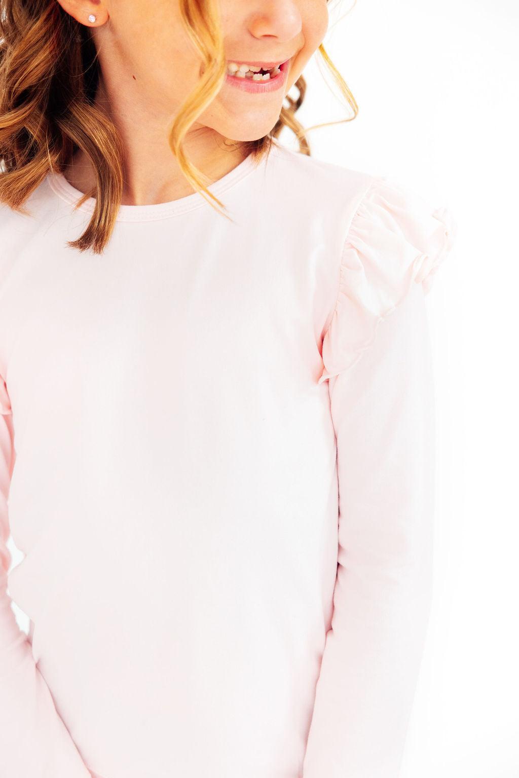Petal Pink L/S Ruffle Tee by Mila & Rose ®