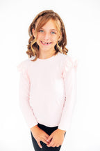 Petal Pink L/S Ruffle Tee by Mila & Rose ®