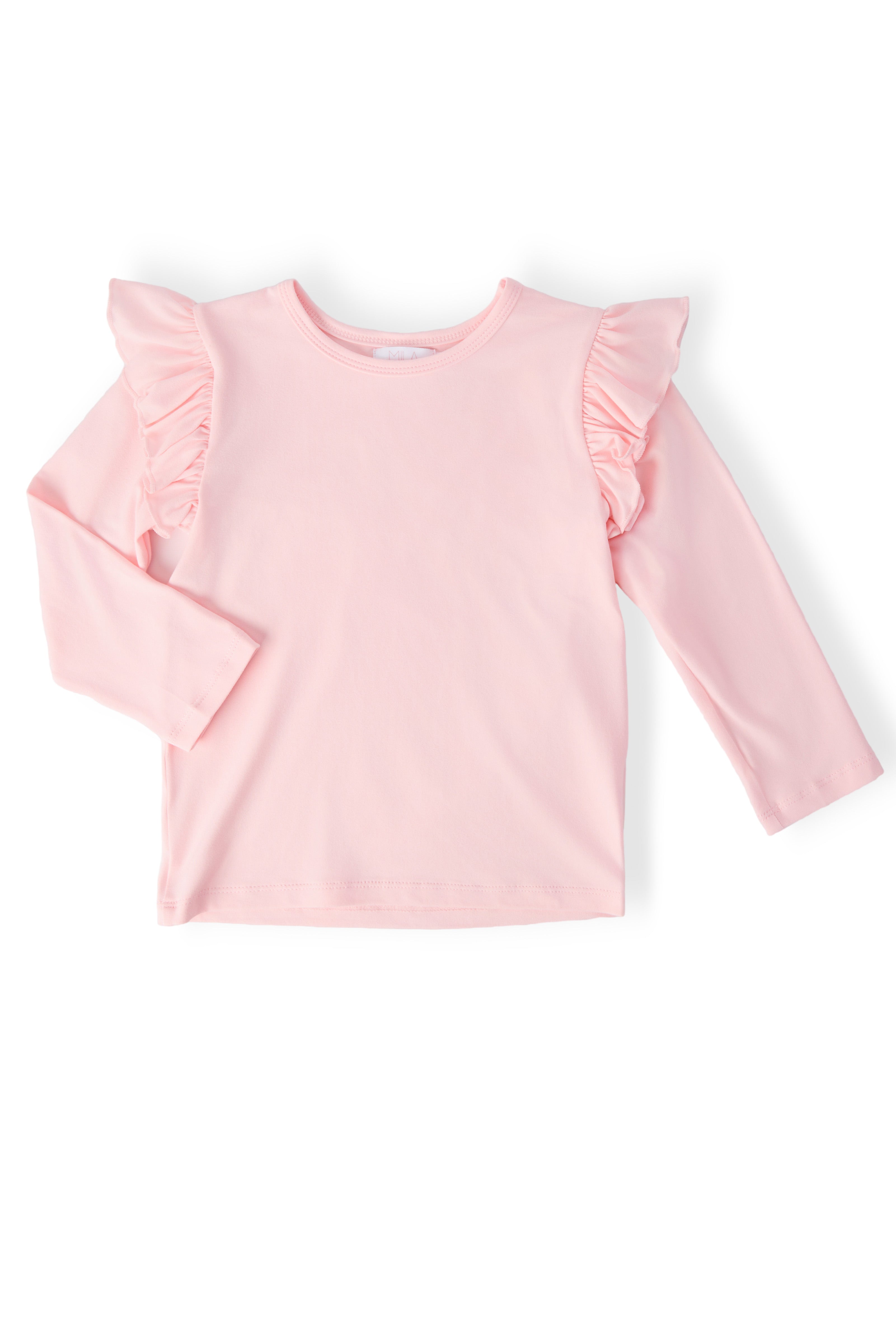 Petal Pink L/S Ruffle Tee by Mila & Rose ®