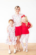 Pink Christmas 3/4 Sleeve Ruffle Twirl Dress by Mila & Rose ®