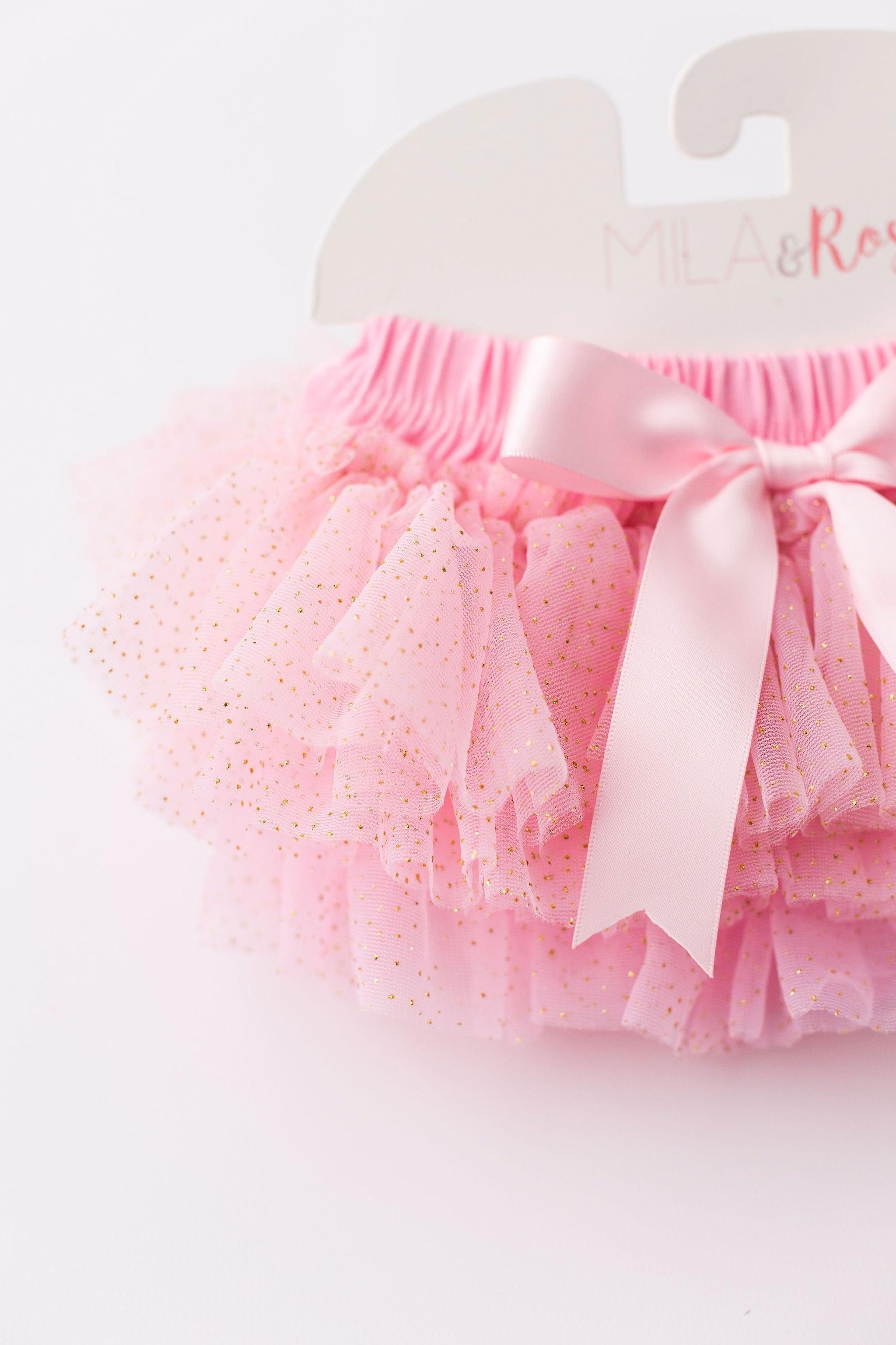 Pink & Gold Glitter Ruffle Tutu Bloomer by Mila & Rose ®